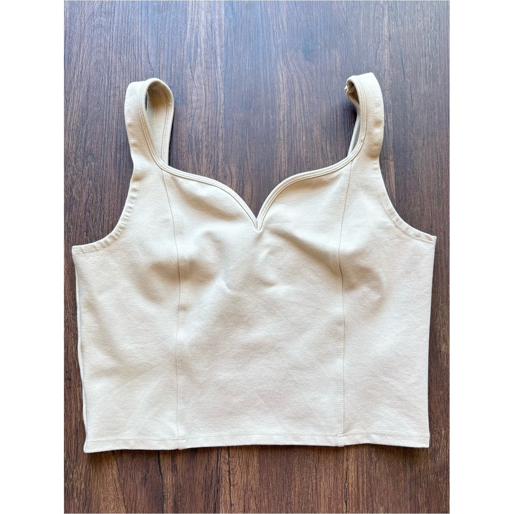 Abercrombie Soft Collection Clean Girl Cream Sweetheart Corset Crop‎ Top S
